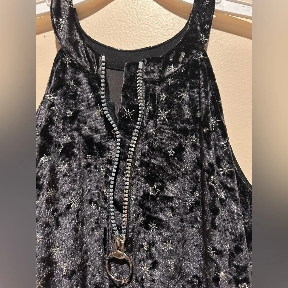 Justice Black Velvet Dress Glitter Moon Stars Size 12 NWOT